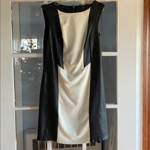 Faux leather contour dress